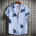 Herren Kurzarmhemd mit kreativem Farbspritz-design