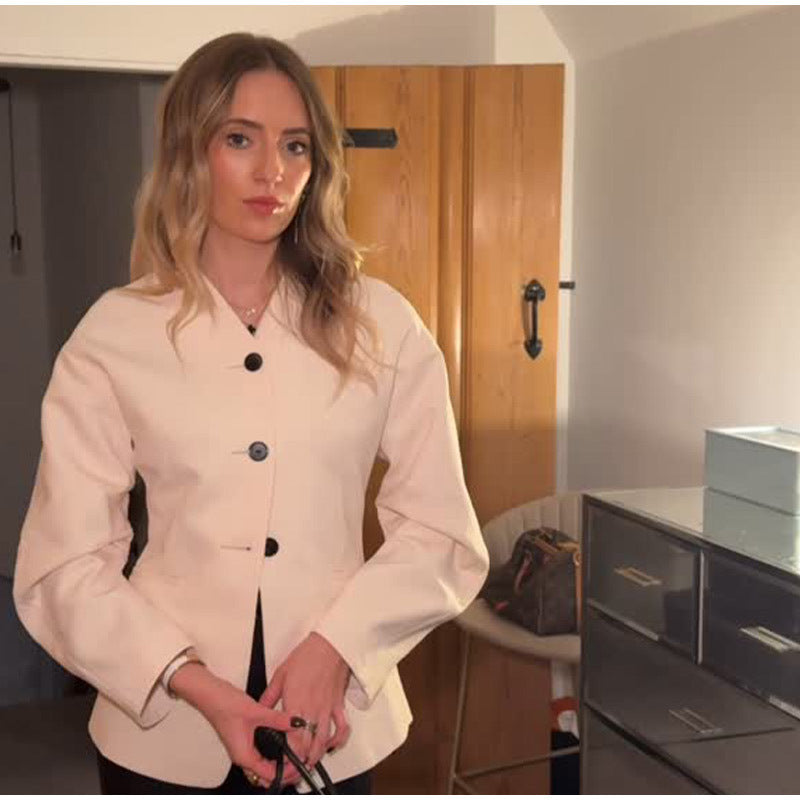 Damen modischer Blazer mit voluminösen Ärmeln R&B