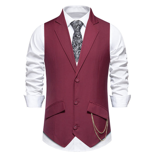 Herren elegante Anzugweste mit praktischen Taschen und modischen Akzenten R&B