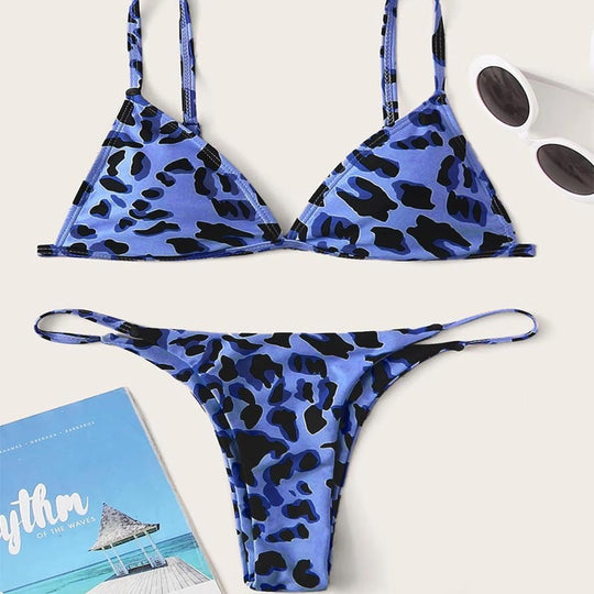 Damen Triangel-Bikini mit aufregendem Leoparden-Design R&B