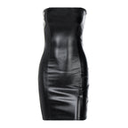 Damen Schickes Leder-Minikleid mit verstellbaren Trägern R&B