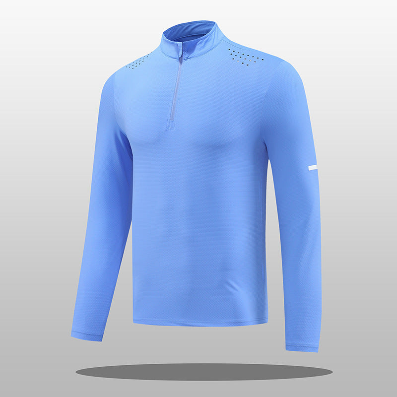 Herren Funktions-Langarmshirt mit Reißverschluss und atmungsaktivem Material R&B