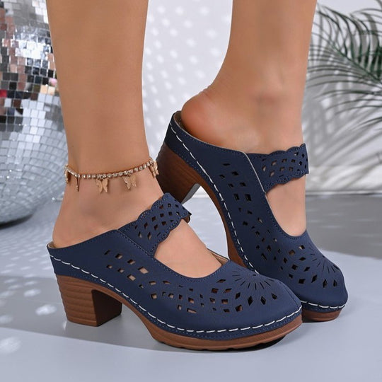 Damen Offene Mules mit filigranem Schleifenakzent R&B