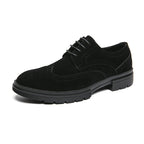 Herren elegante Schnürschuhe aus weichem Wildleder mit modischer Lochmusterung R&B