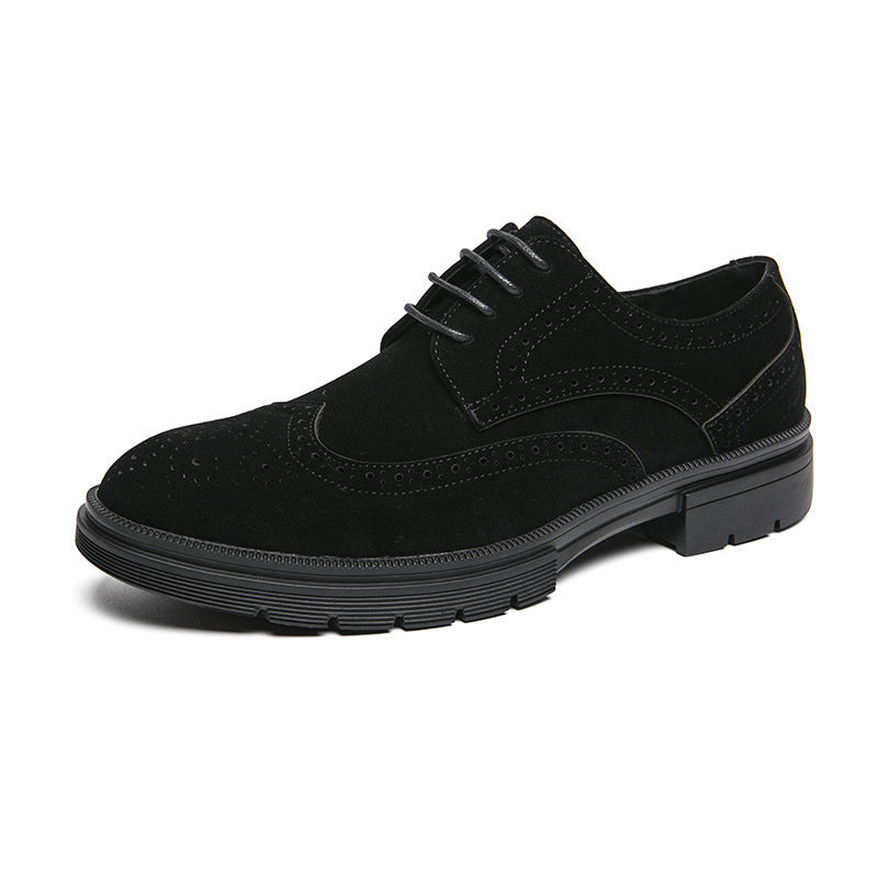Herren elegante Schnürschuhe aus weichem Wildleder mit modischer Lochmusterung R&B
