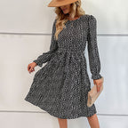 Damen Midi-Kleid mit elegantem Rüschendesign und Bindegürtel R&B