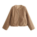 Damen Kuschelige Teddyjacke mit praktischem Reißverschluss und Seitentaschen