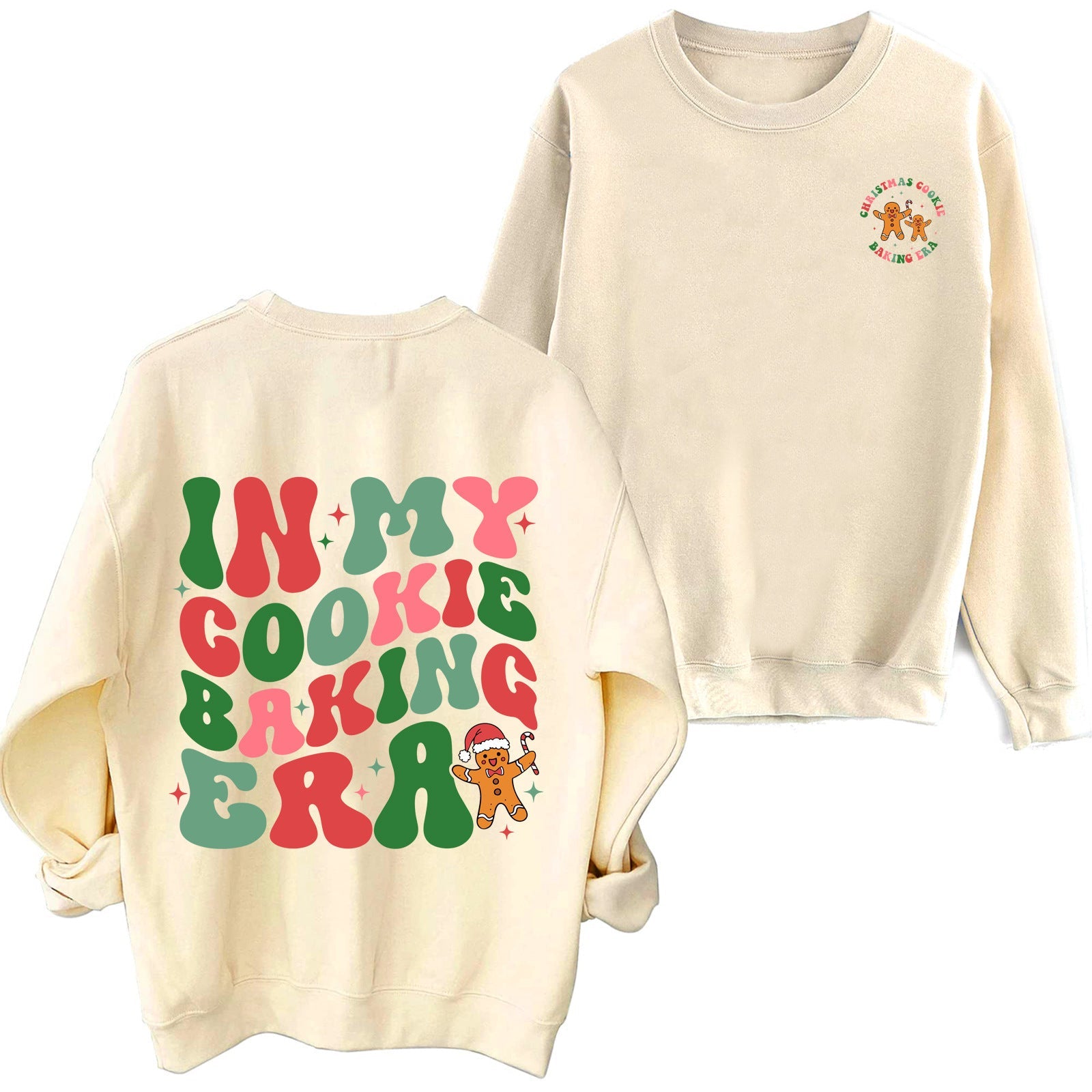 Damen lässiger Pullover mit weihnachtlichem Motiv