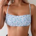 Damen Bandeau-Bikinioberteil mit floralem Design R&B
