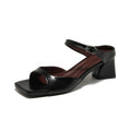 Damen Komfortable Slingback Sandalen mit quadratischer Zehenpartie und blockartigem Absatz