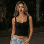 Damen modisches Bustier-Oberteil mit dekorativen Knopfdetails R&B