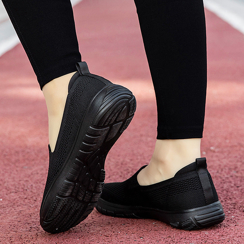 Damen Slip-On Freizeitschuhe mit atmungsaktiver Mesh-Oberfläche und flexibler Sohle