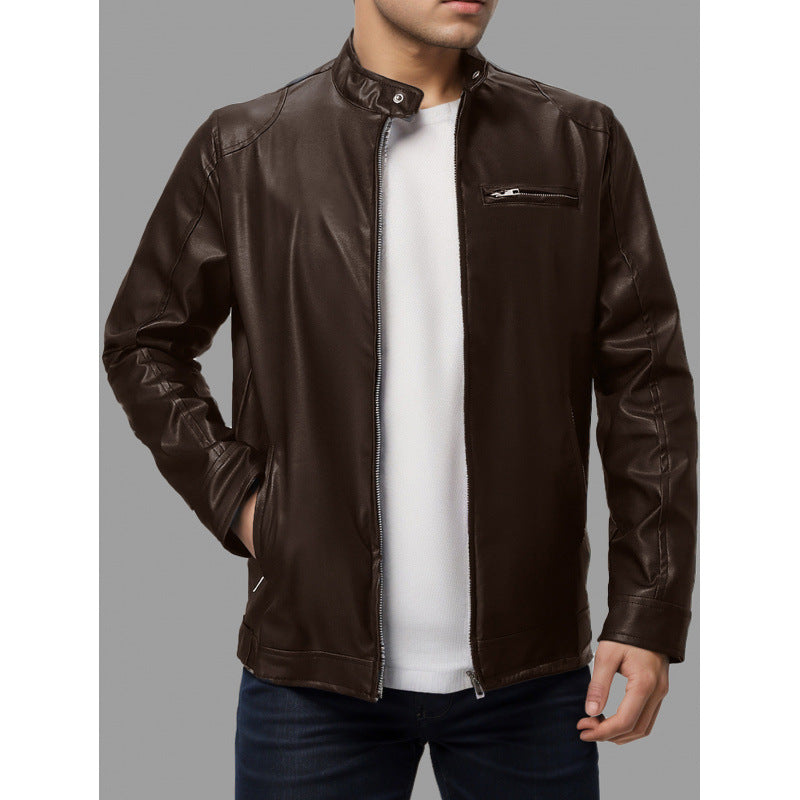 Herren Elegante Kunstlederjacke