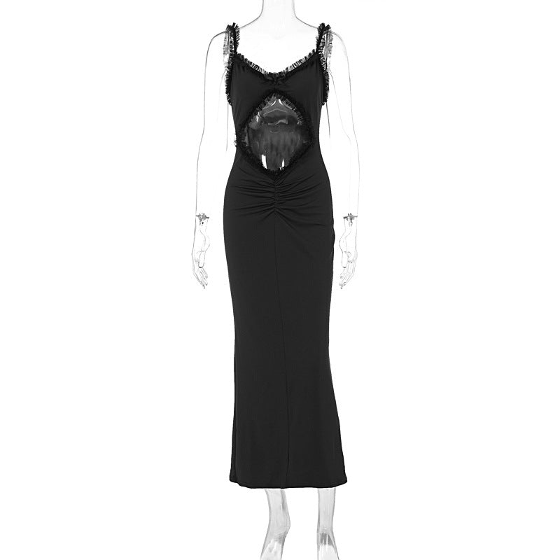 Damen Figurbetontes Wickelkleid mit raffinierten Cut-Outs und Rüschendetails R&B