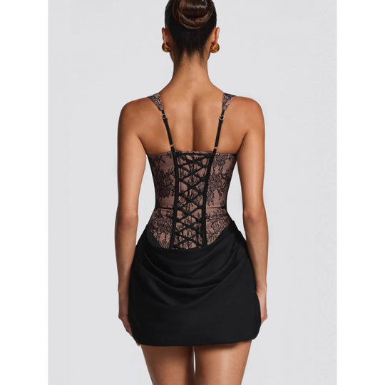 Damen Abendkleid mit Corsagen-Oberteil und Rüschenrock R&B