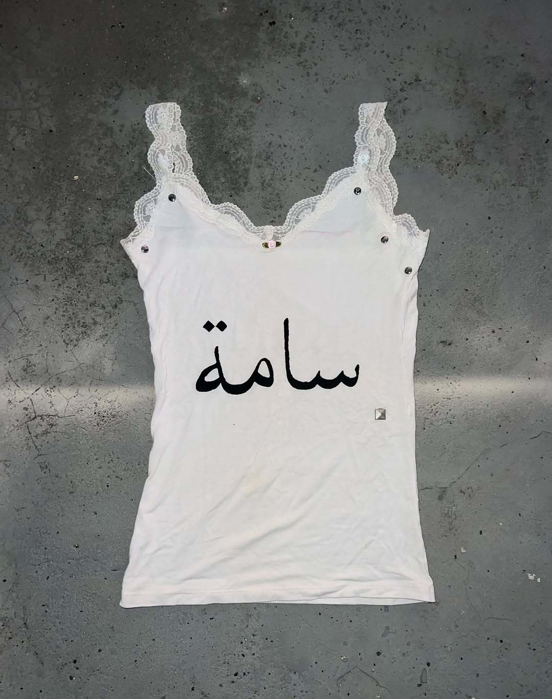 Damen Spaghetti-Trägertop mit eleganter Spitzenverzierung R&B