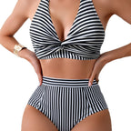 Damen Hochgeschnittener Bikini mit V-Ausschnitt und sportlichem Schnitt R&B