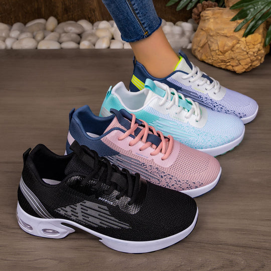 Damen Sportliche Leichtgewicht-Sneakers mit atmungsaktiver Oberflächenstruktur R&B
