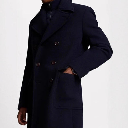 Herren eleganter klassischer Übercoat mit herausnehmbarer Weste R&B