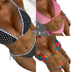 Damen Triangel-Bikini mit eleganter Kontrastborte und verstellbaren BindR&Bändern R&B