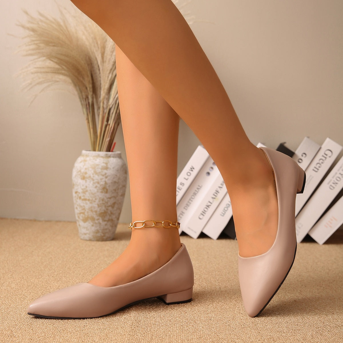 Damen Elegante und bequeme Ballerinas mit spitzem Zehenbereich R&B