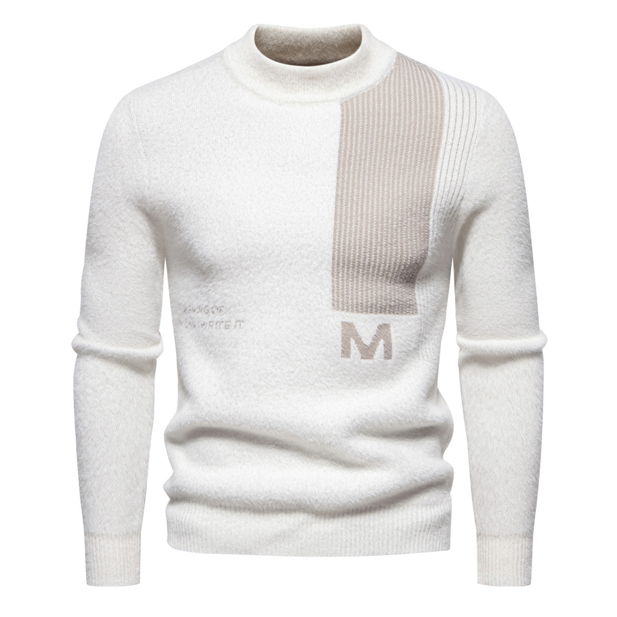 Herren Hochwertiger Strickpullover mit modernem Stehkragen und strukturiertem Design
