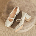 Damen Modische Mary-Jane High Heels mit eleganter Perlen-Details R&B