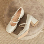 Damen Modische Mary-Jane High Heels mit eleganter Perlen-Details R&B