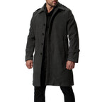 Herren langer Wollmantel mit klassischem Schnitt und praktischen Taschen