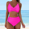 Damen High-Waist Bikini mit elegantem Wickeldesign und verstellbaren Trägern R&B