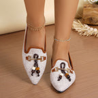 Damen elegante Loafers mit dekorativen Beweisen R&B