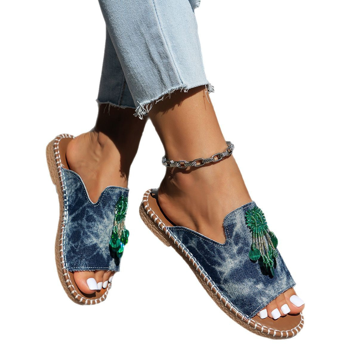 Damen Sommerliche Sandalen mit einzigartigem Glitzerdesign R&B