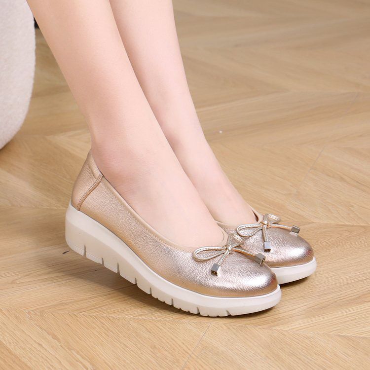 Damen modische Ballerinas mit komfortabler Sohle und Schleifenakzent R&B