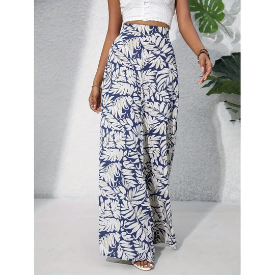 Damen Weit geschnittene Sommerhose mit floralem Muster R&B