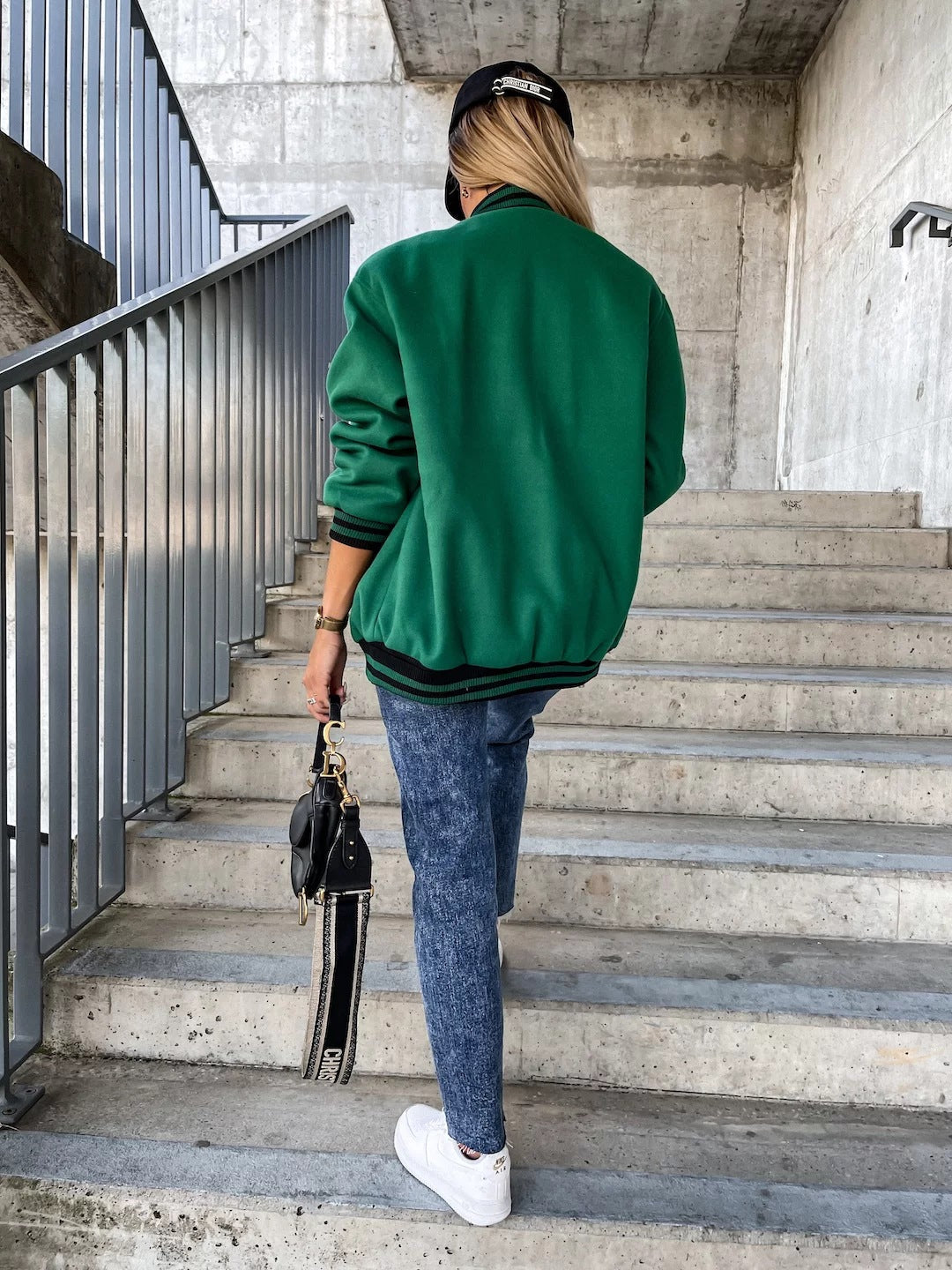 R&B | Taschen Kontrast Baseball Wolljacke