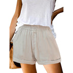 Damen leichte Chino-Shorts mit elastischem Bund und praktischen Taschen R&B