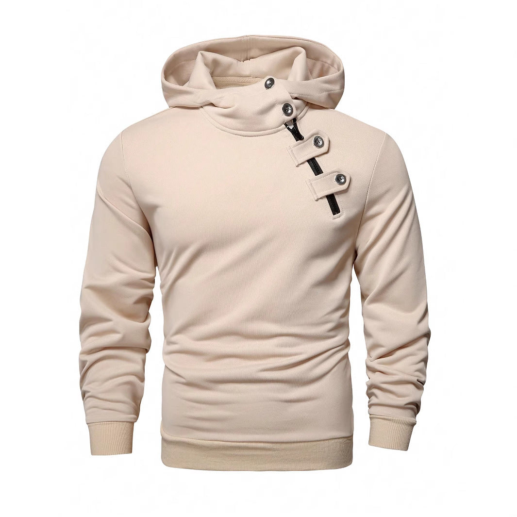 Herren Hoodie mit innovativem Kragen und praktischer Taschenlösung