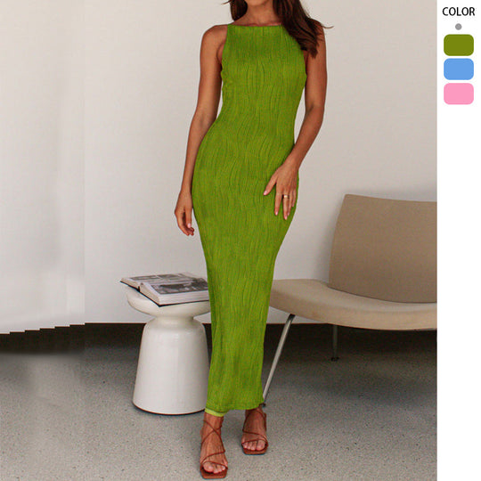 Damen Bodycon Maxikleid im modernen Streifen-Design R&B