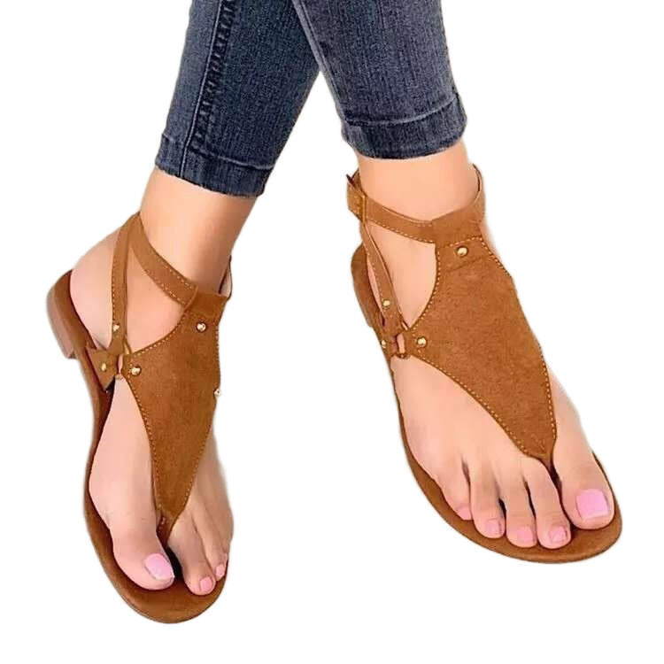 Damen modische Zehentrenner-Sandalen mit eleganten Schmuckakzenten R&B