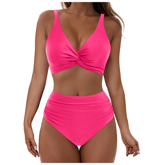 Damen Hochtailliertes Bikini-Set mit Wickel-Oberteil R&B