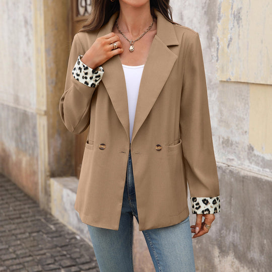Damen elegante Blazerjacke mit modischen animalischen Ärmeln R&B