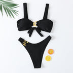 Damen Chic und Eleganter Bikini mit goldener Schnalle R&B
