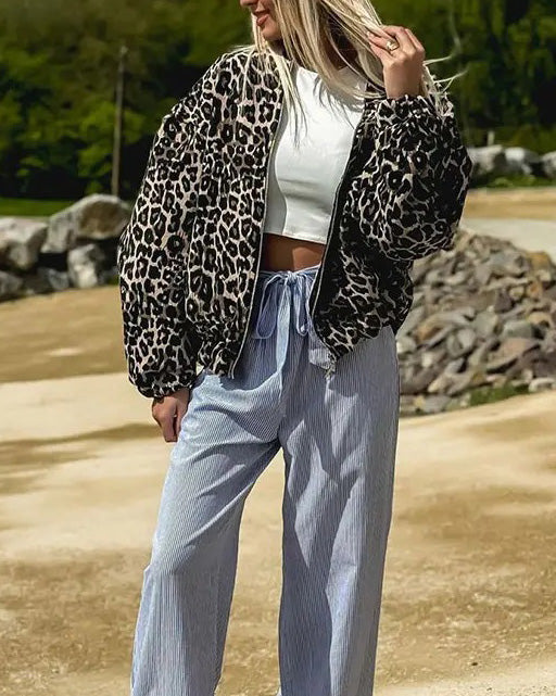 R&B | Gekürzte Lockere Zip Jacke