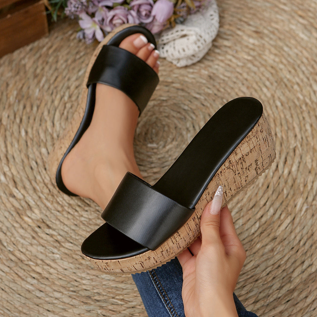 Damen Komfortable Keil-Sandalen mit breitem Riemen R&B