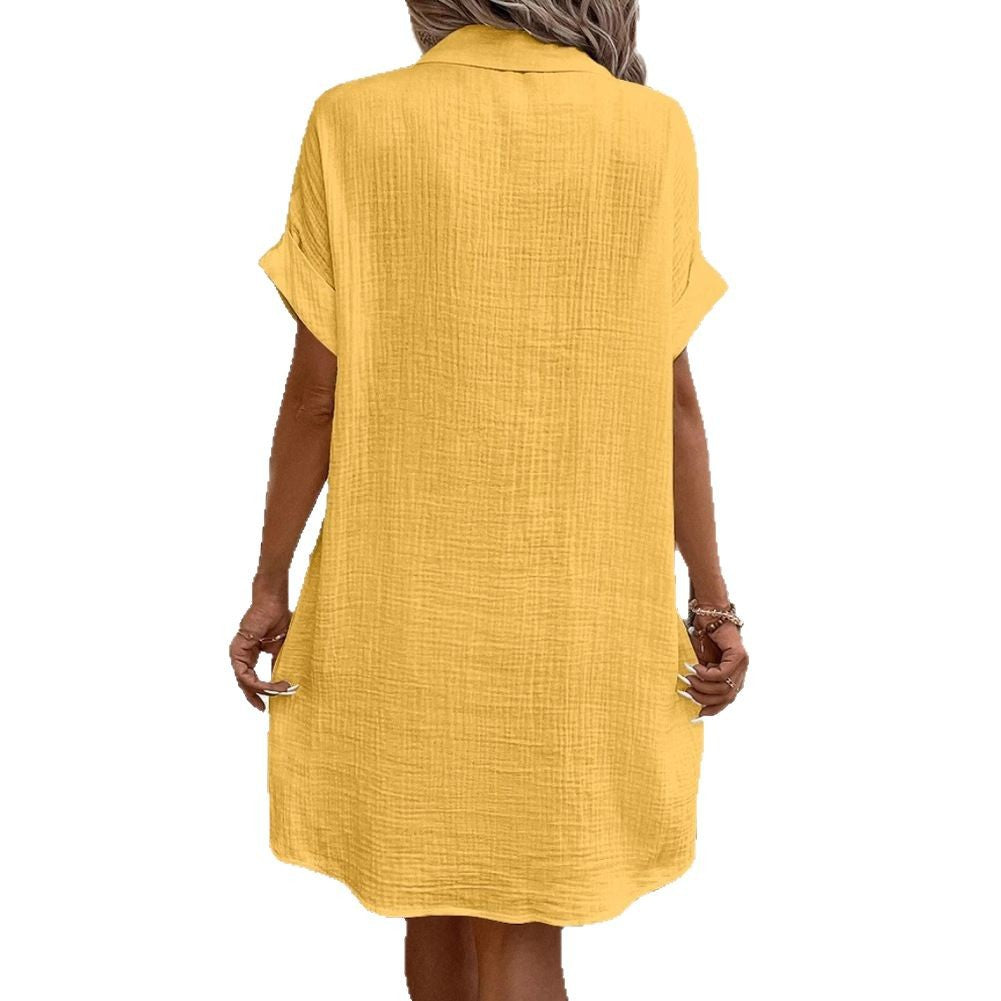Damen Hemdkleid mit Knopfleiste und praktischen Taschen R&B