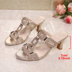 Damen Offene Slingback-Pumps mit modischem Glitzerakzent und elegantem Blockabsatz R&B