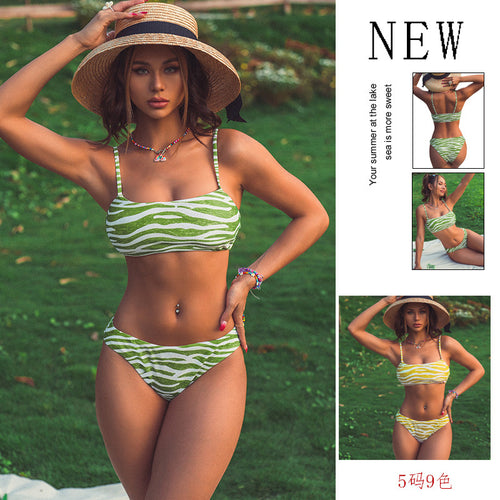 Damen Zweiteiliger Bikini mit trendigem Zebra-Design R&B