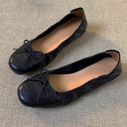 Damen Ballerinas mit verspieltem Schleifendetail und weichem Leder