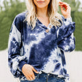Damen lässiger Oversized-Pullover mit Knopfleiste R&B