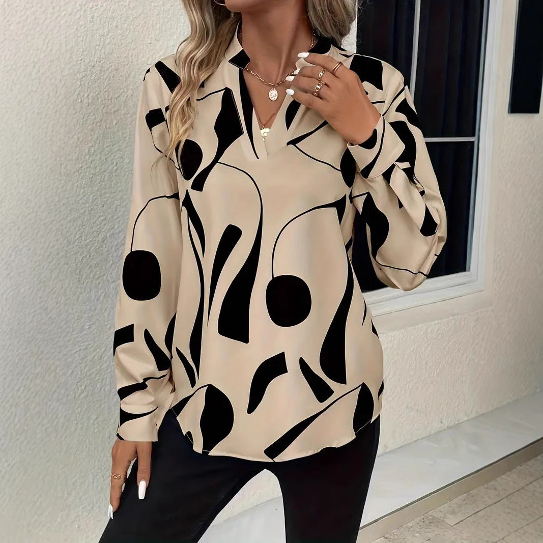 Damen Elegante Bluse mit modernem Muster R&B